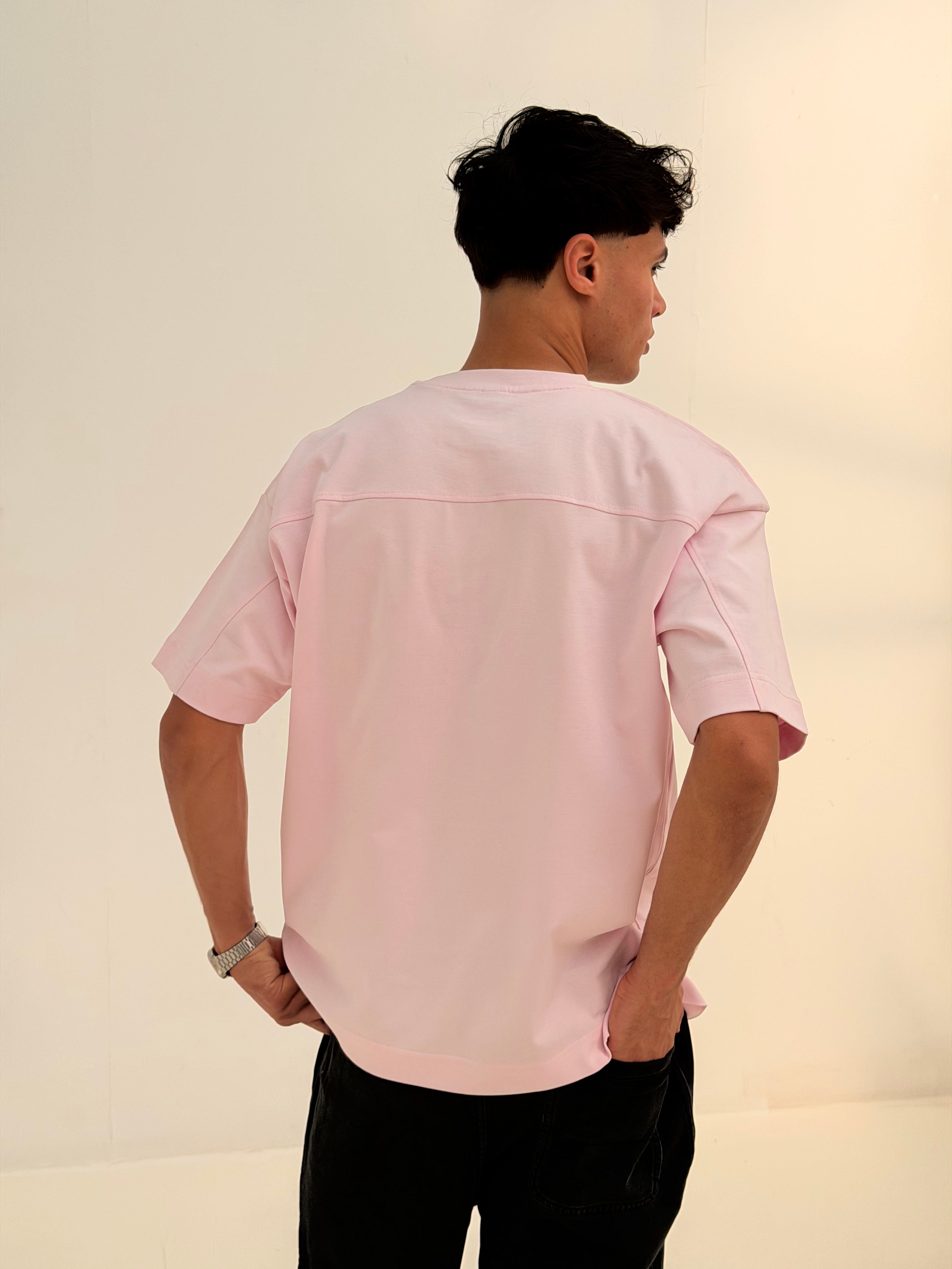 OVERSIZED BACK LINE TEE BASIC - PINK
