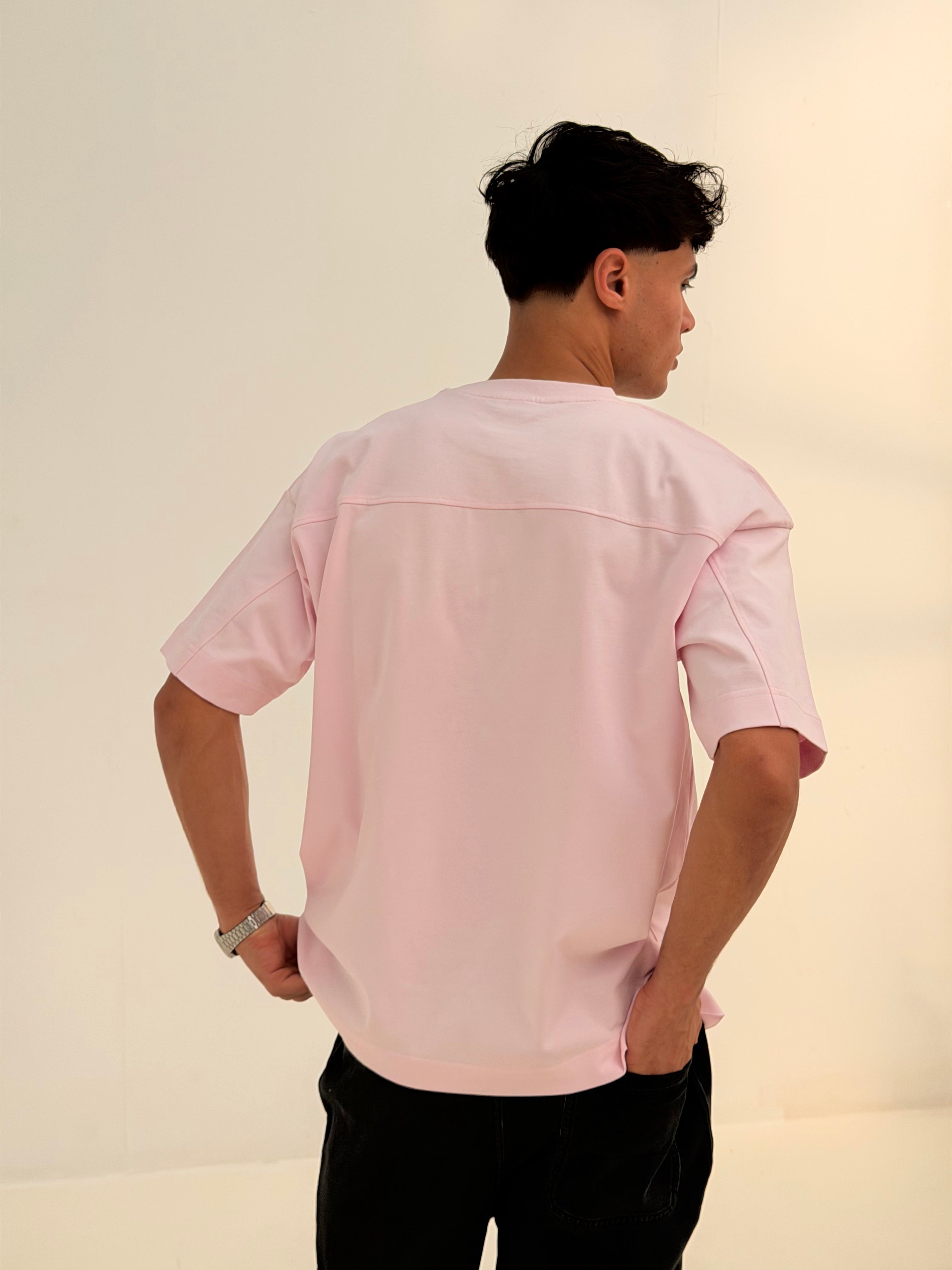 OVERSIZED BACK LINE TEE BASIC - PINK