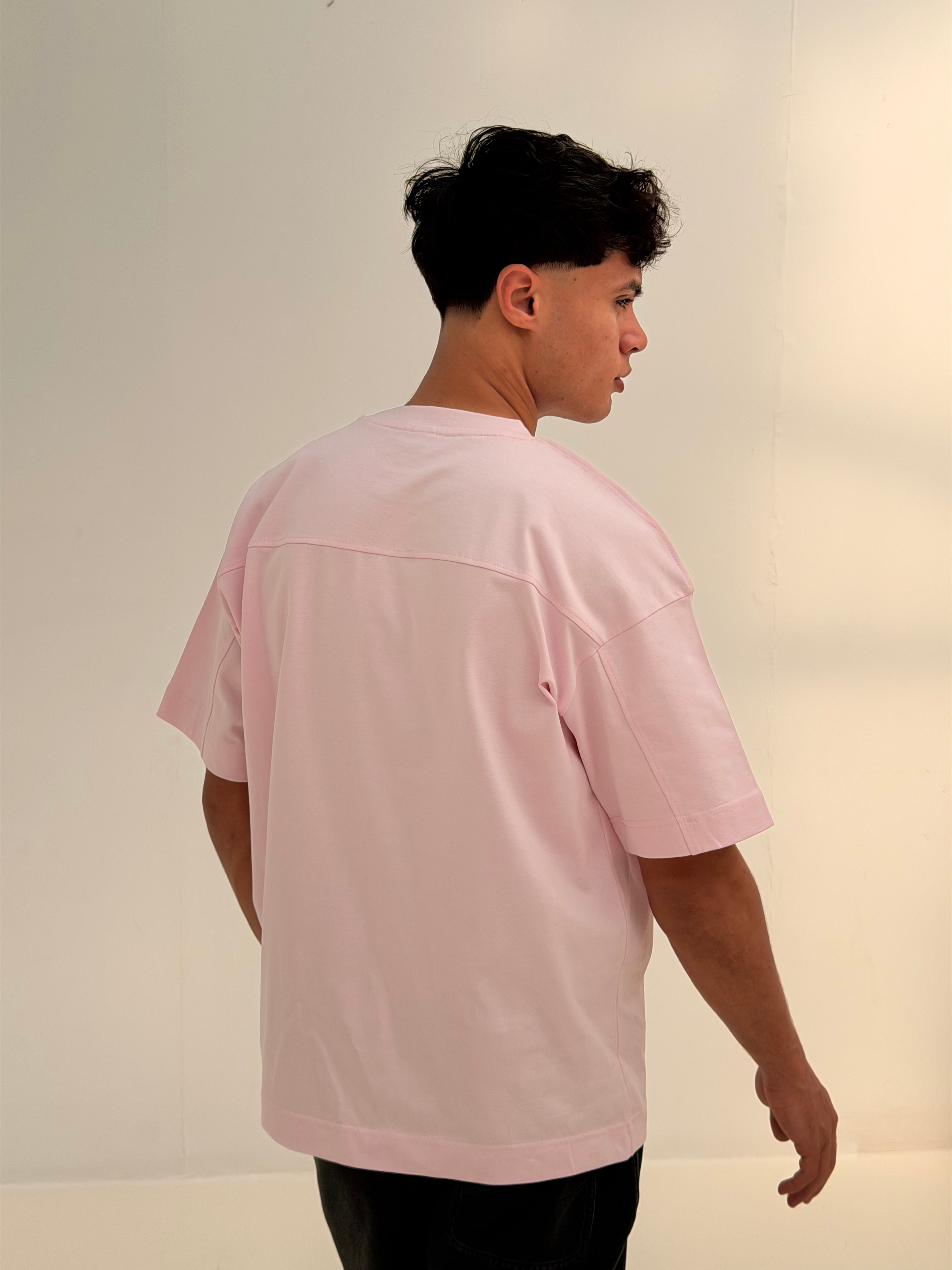 OVERSIZED BACK LINE TEE BASIC - PINK