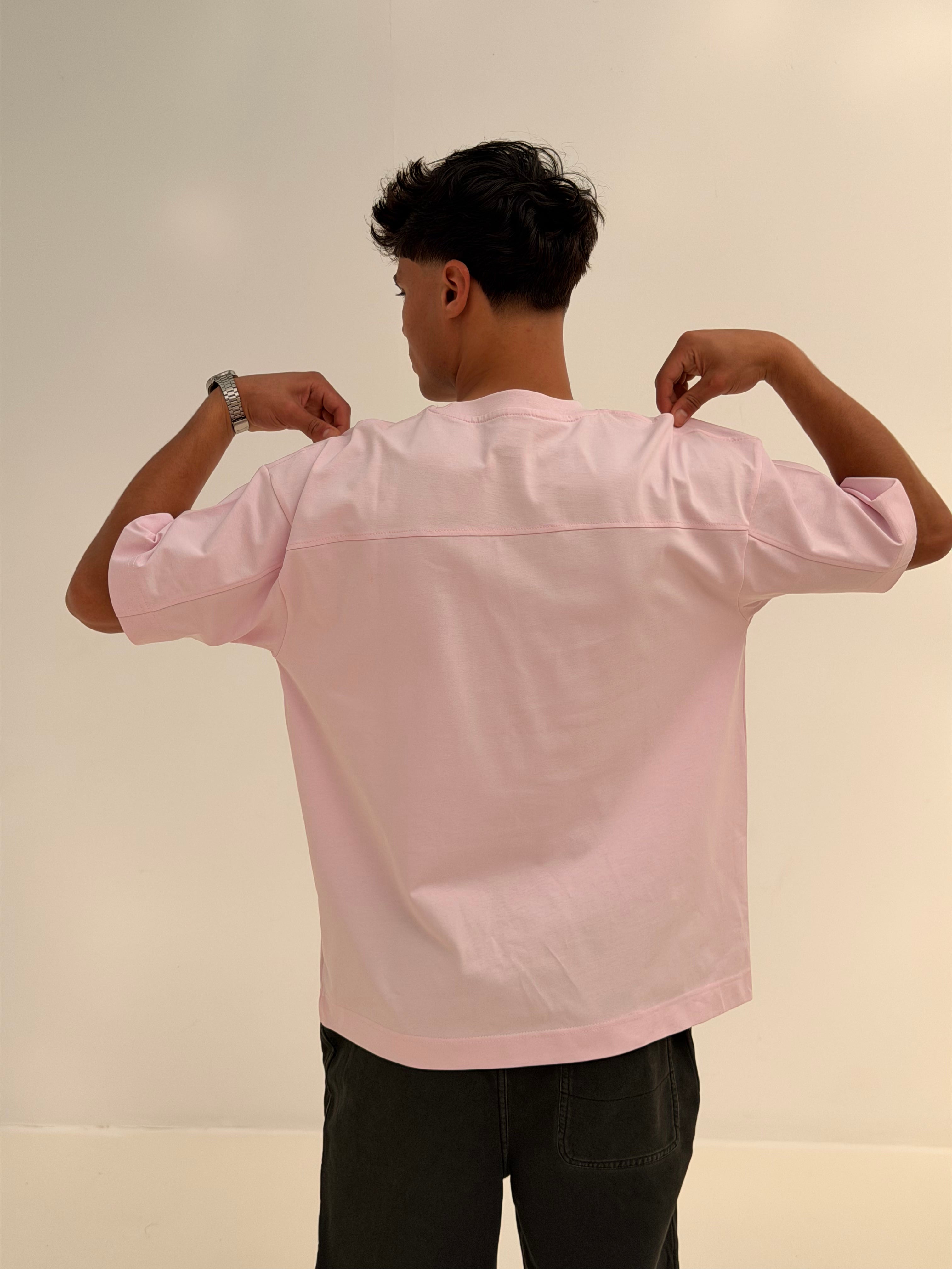 OVERSIZED BACK LINE TEE BASIC - PINK
