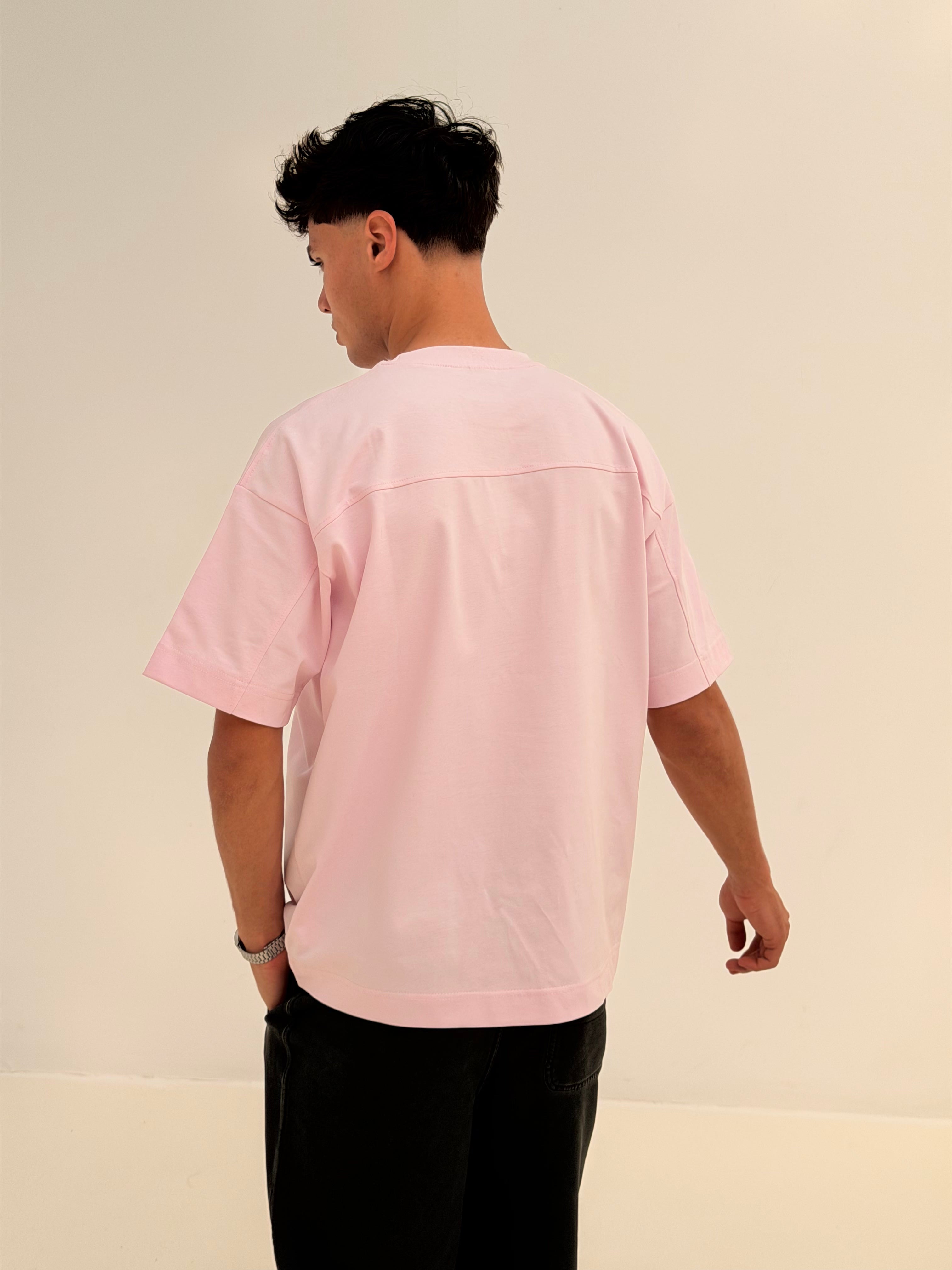 OVERSIZED BACK LINE TEE BASIC - PINK