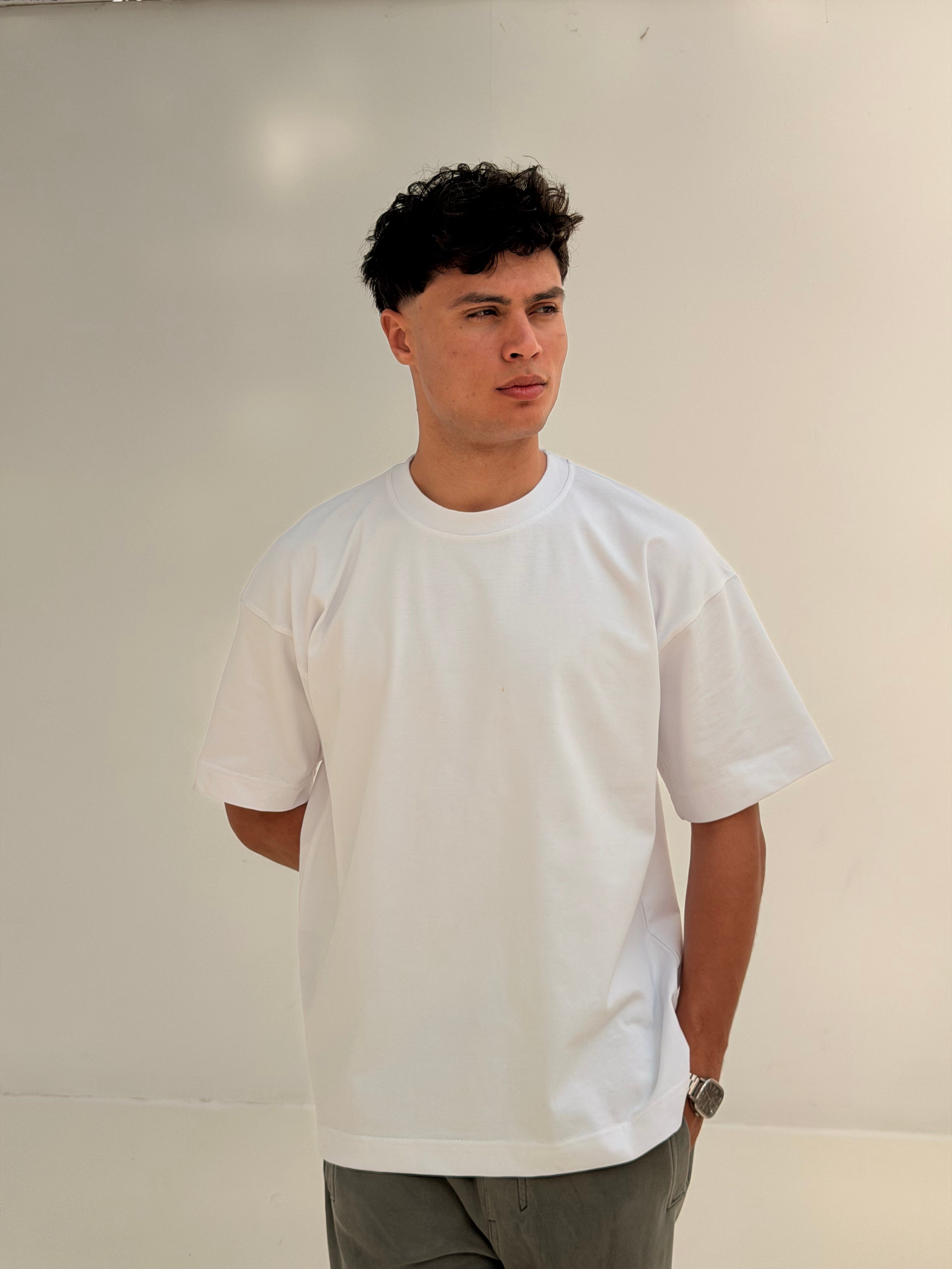 OVERSIZED BACK LINE TEE BASIC - White