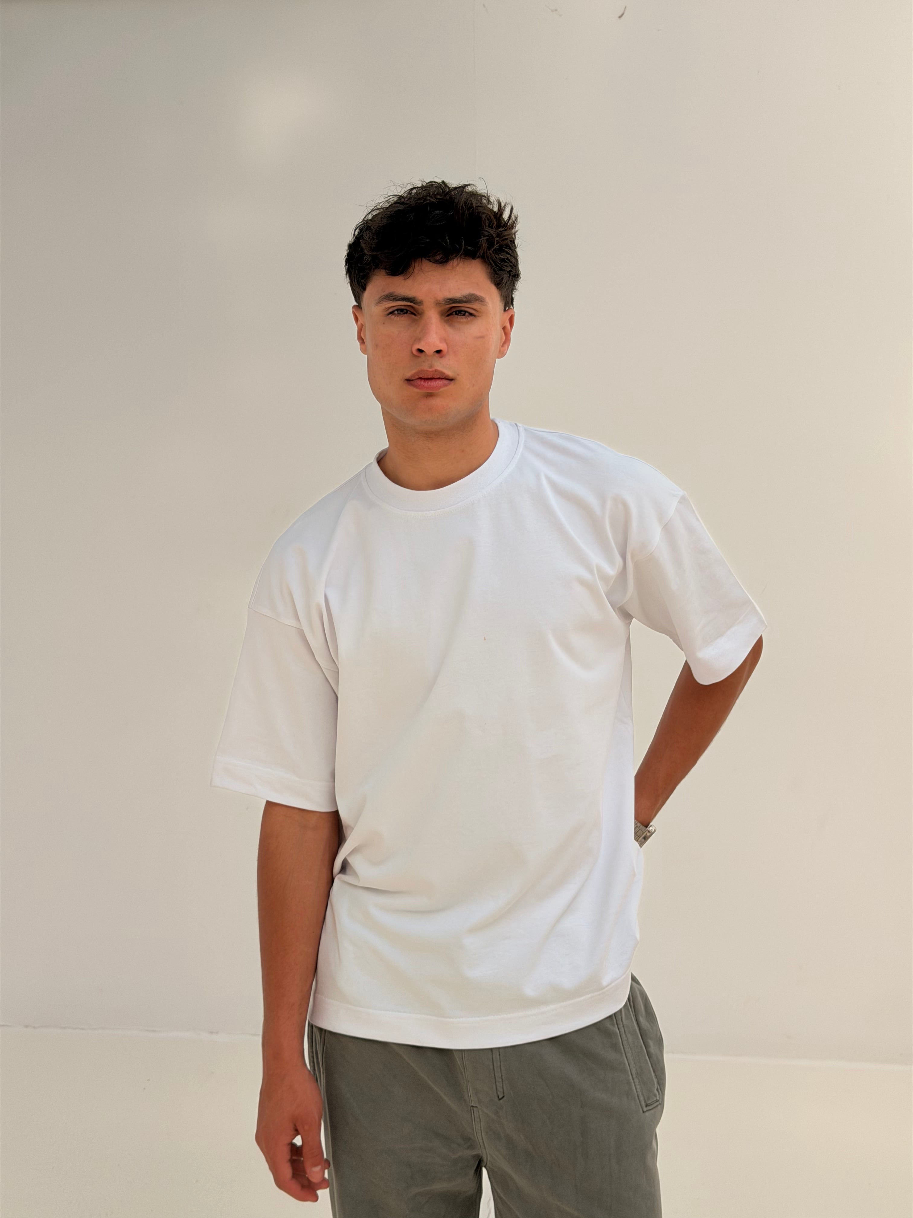 OVERSIZED BACK LINE TEE BASIC - White