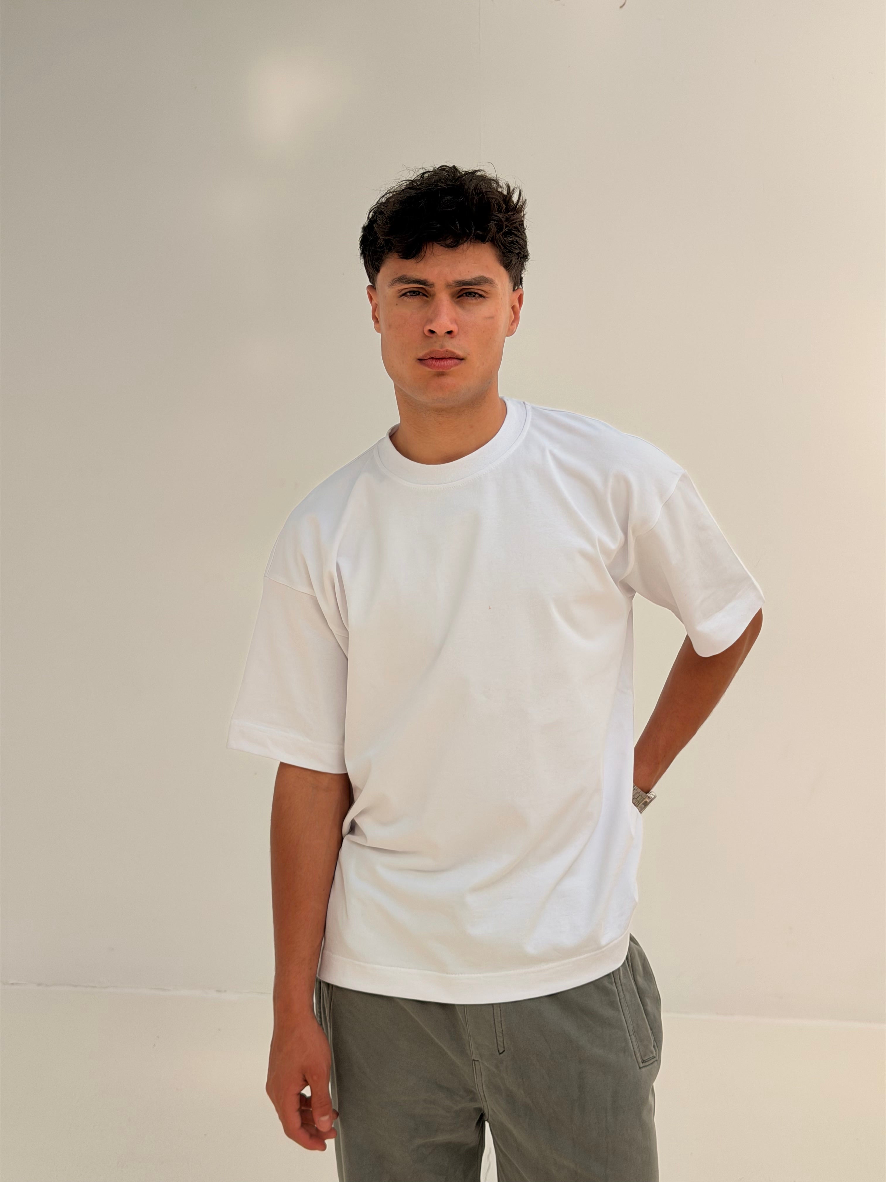 OVERSIZED BACK LINE TEE BASIC - White