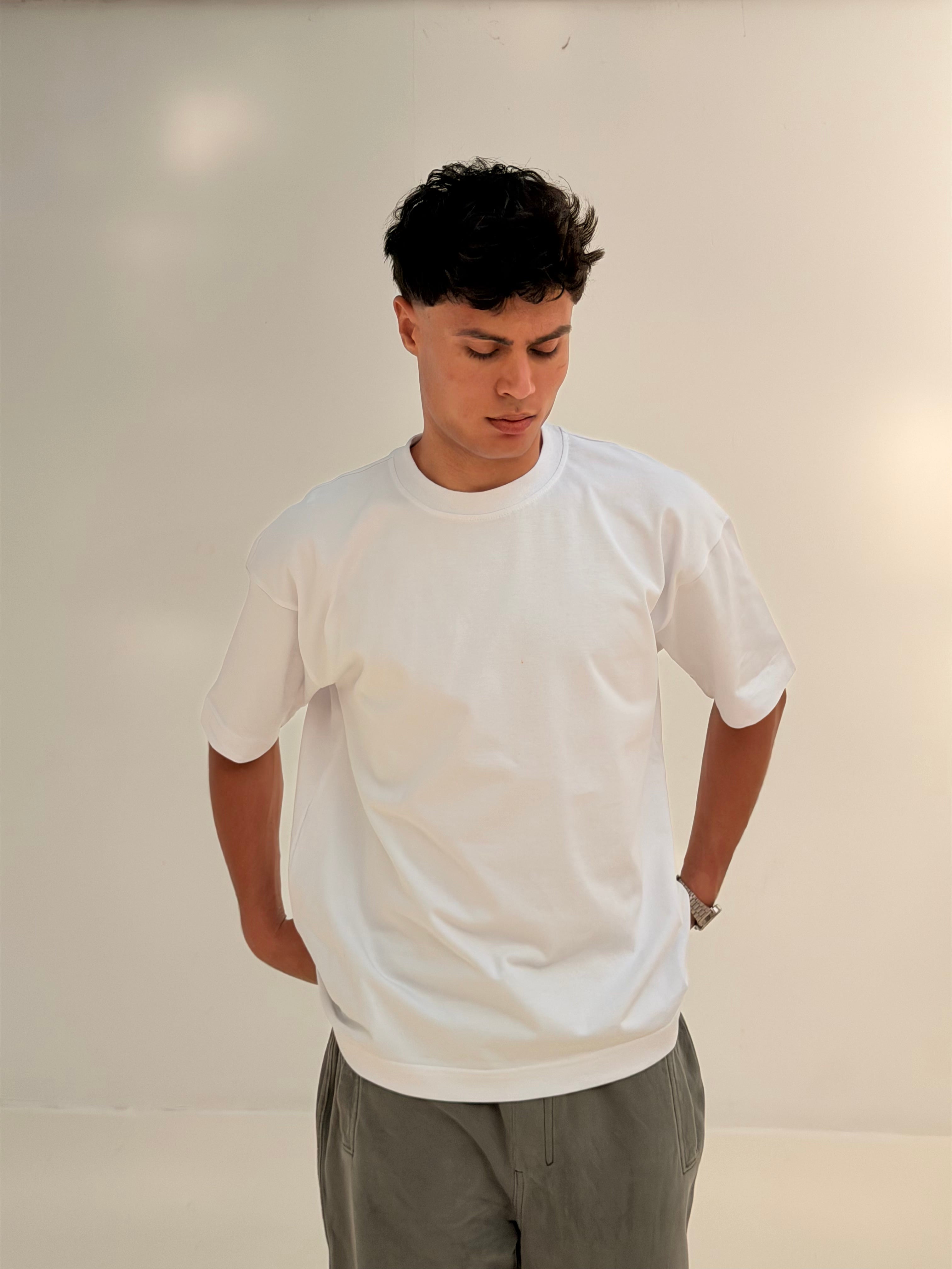 OVERSIZED BACK LINE TEE BASIC - White