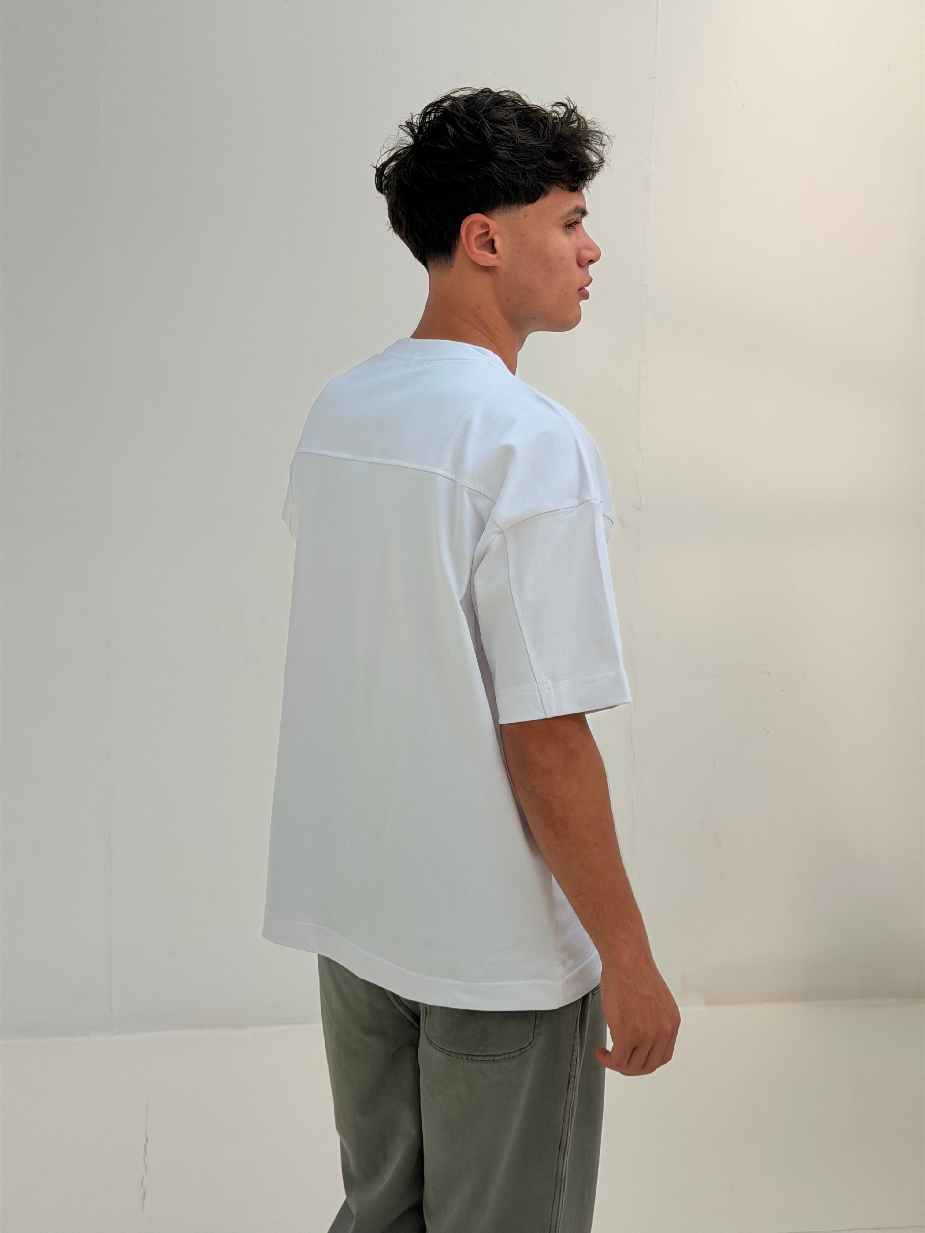 OVERSIZED BACK LINE TEE BASIC - White