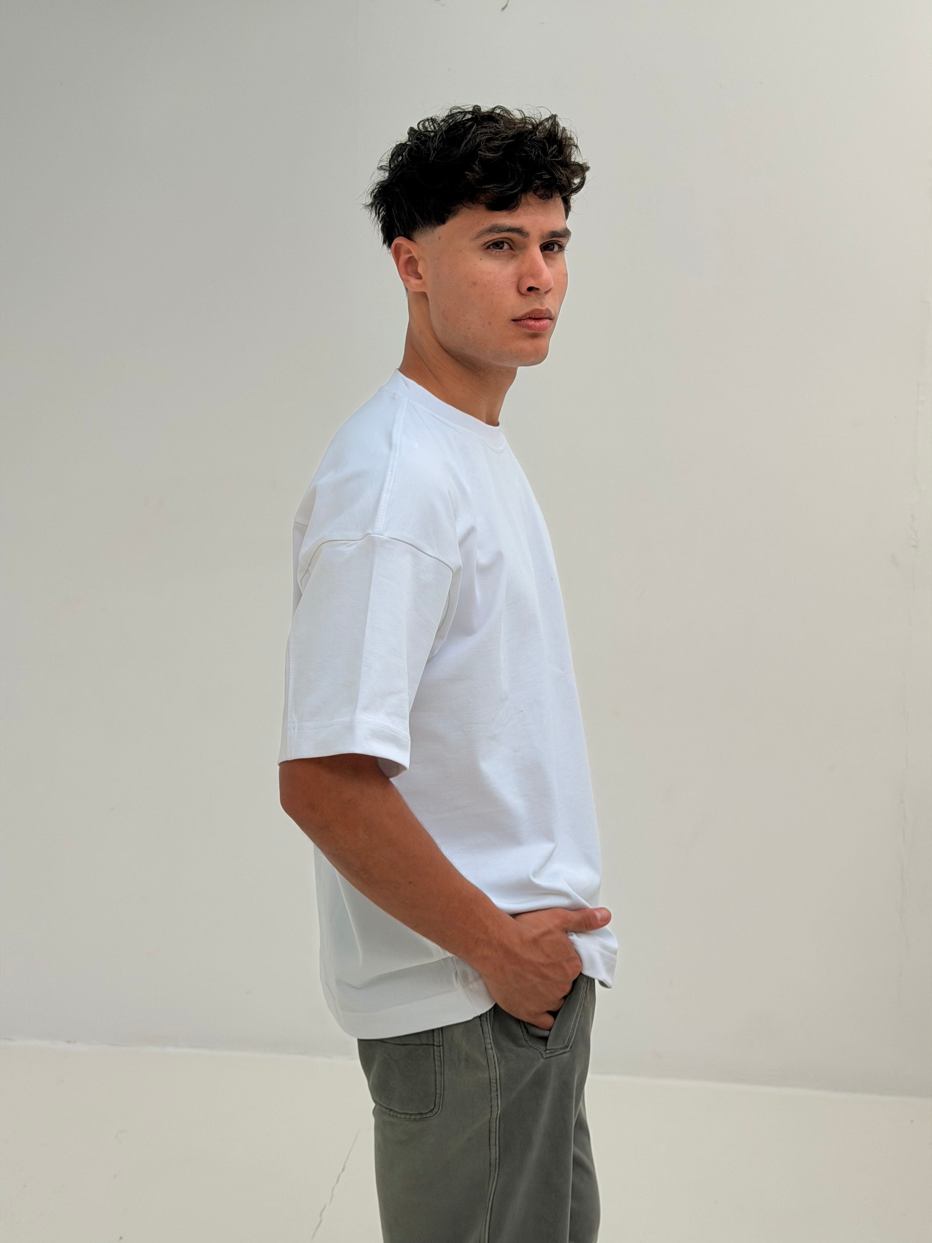 OVERSIZED BACK LINE TEE BASIC - White