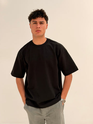 OVERSIZED BACK LINE TEE BASIC - BLACK
